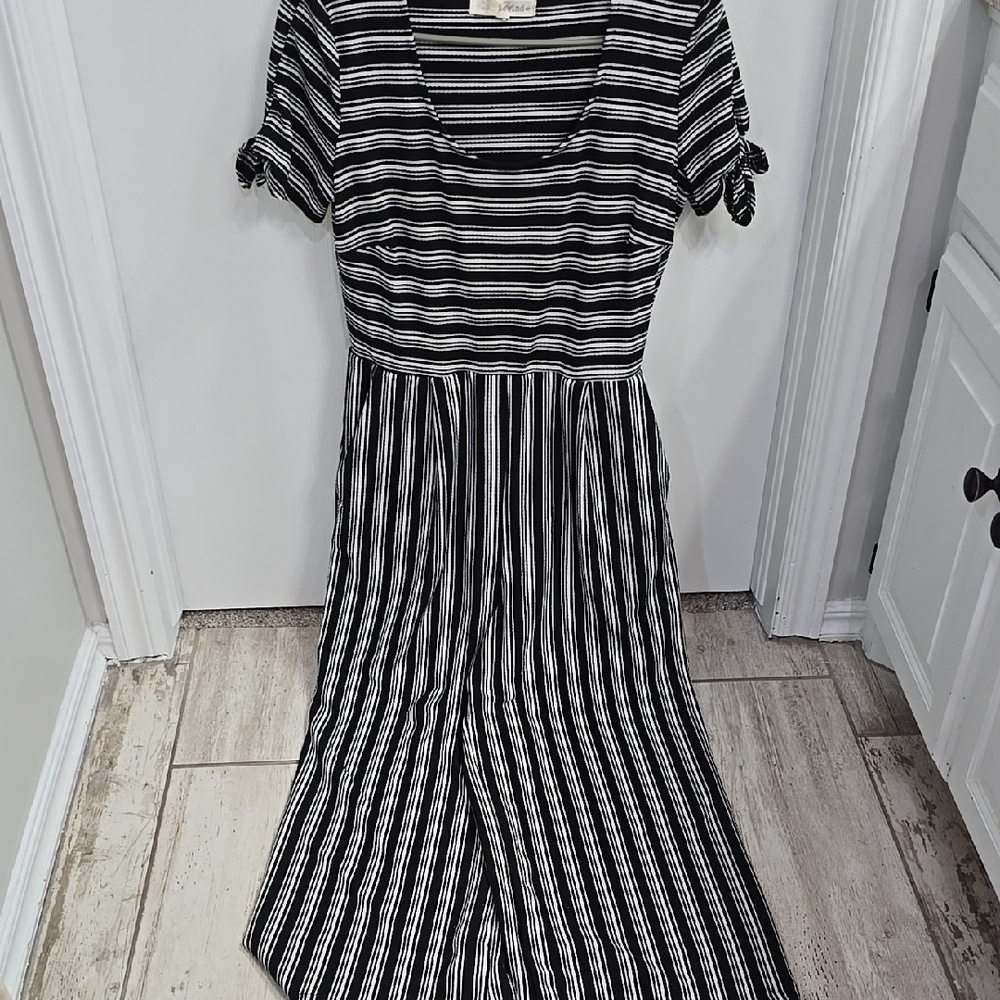Black and White Striped Dress